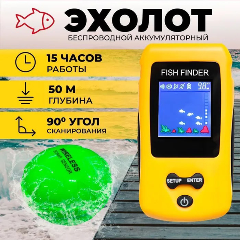 Fish Finder Transducer - Brand New KDR Colorful Wireless Fish