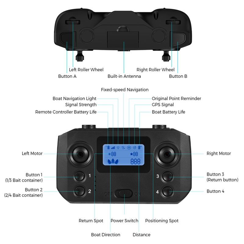 ABKQ-Fishing Bait Boat Remote  - Fishing Gps reseña y precio