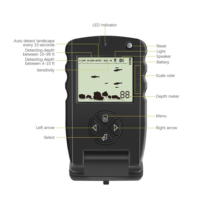 New Portable Fish Finder, Ice  - Fishing Depth Finder reseña y precio