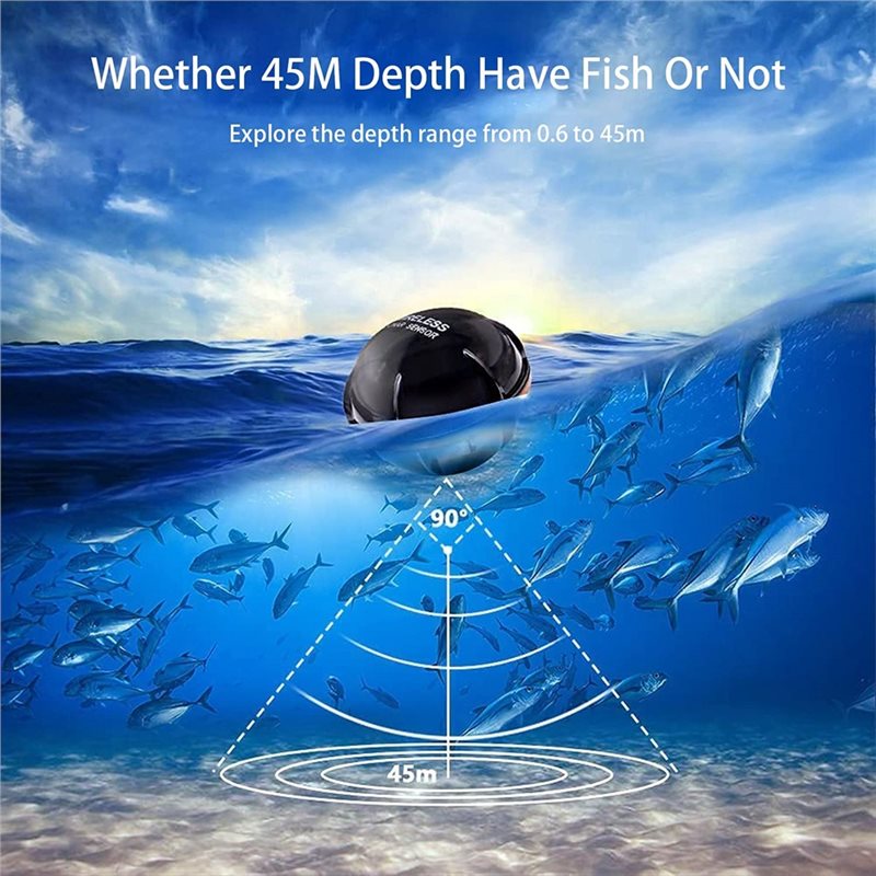 Wireless Sonar Fish Finder, Po - Fishing Depth Finder reseña y precio
