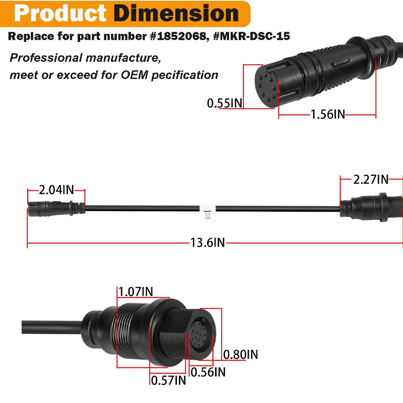1852078 MKR-DSC-15 DSC Transdu - Fish Finder Cable reseña y precio