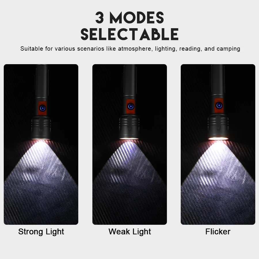 High Power LED Flashlight USB  - Fishing Light reseña y precio