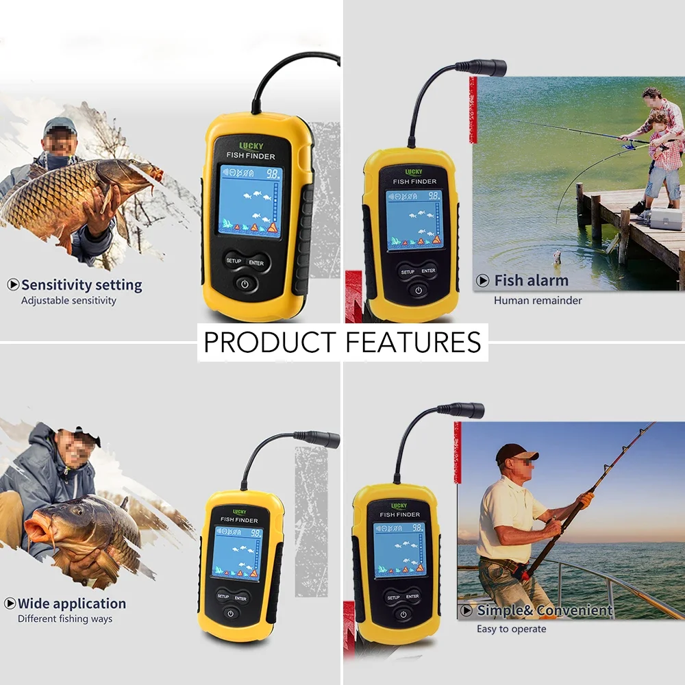 Lucky LCD Color Screen Portabl - Fish Finder Cable reseña y precio