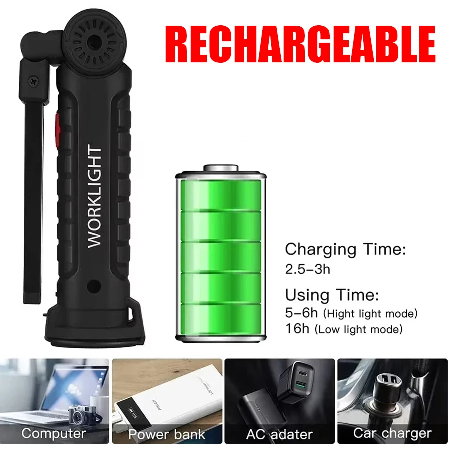 Rechargeable Magnetic Work Lig - Fishing Light reseña y precio