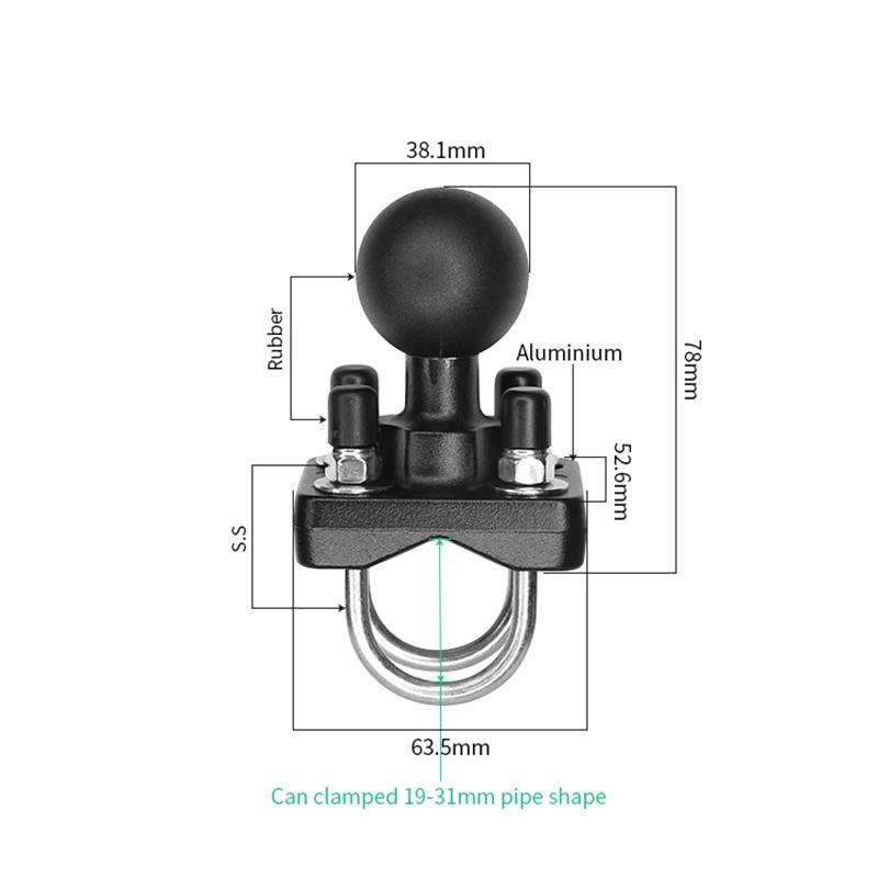 Aluminum Double U-Bolt Mount f - Fish Finder Mount reseña y precio