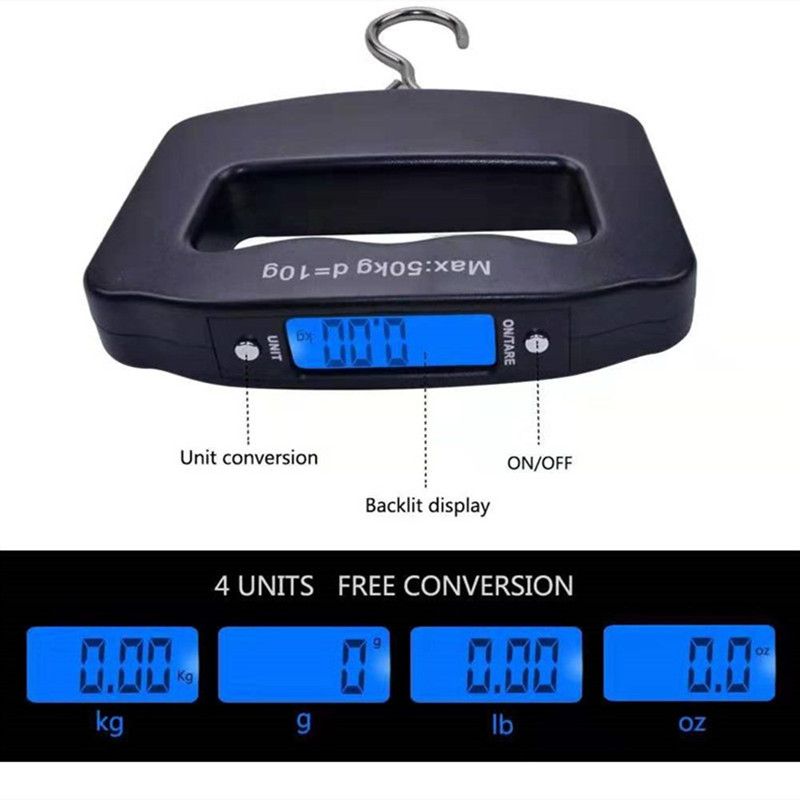 50kg Digital Fishing Scale Han - Fish Finder Battery reseña y precio