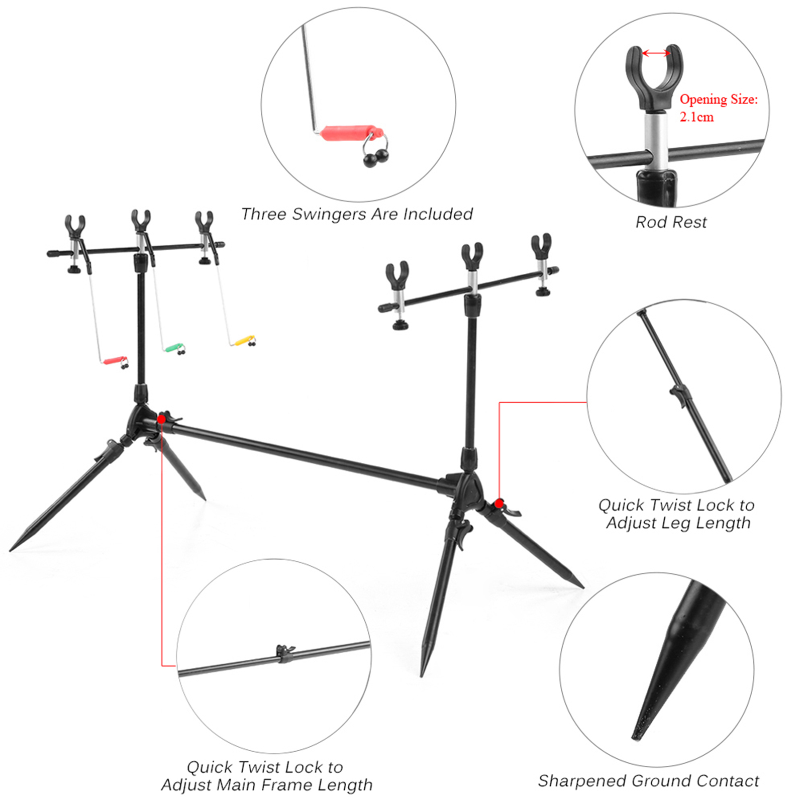 Lixada 3-in-1 Fishing Rod Pod  - Bite Indicator reseña y precio