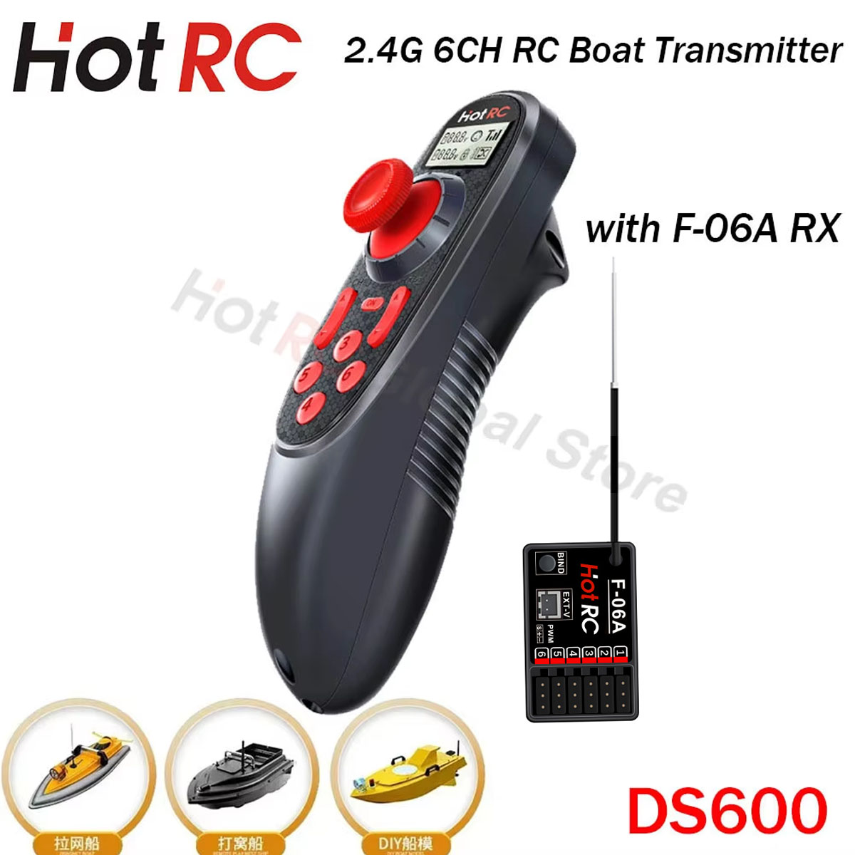 HOTRC DS600 6CH 6 Channel 2.4G - Fish Finder Battery reseña y precio