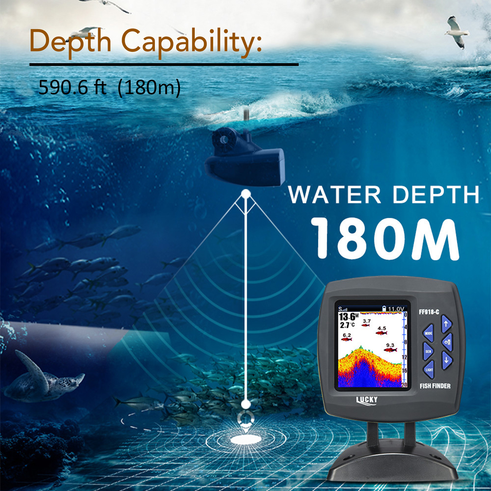Portable Fish Finder Wireless  - Fishing Depth Finder reseña y precio