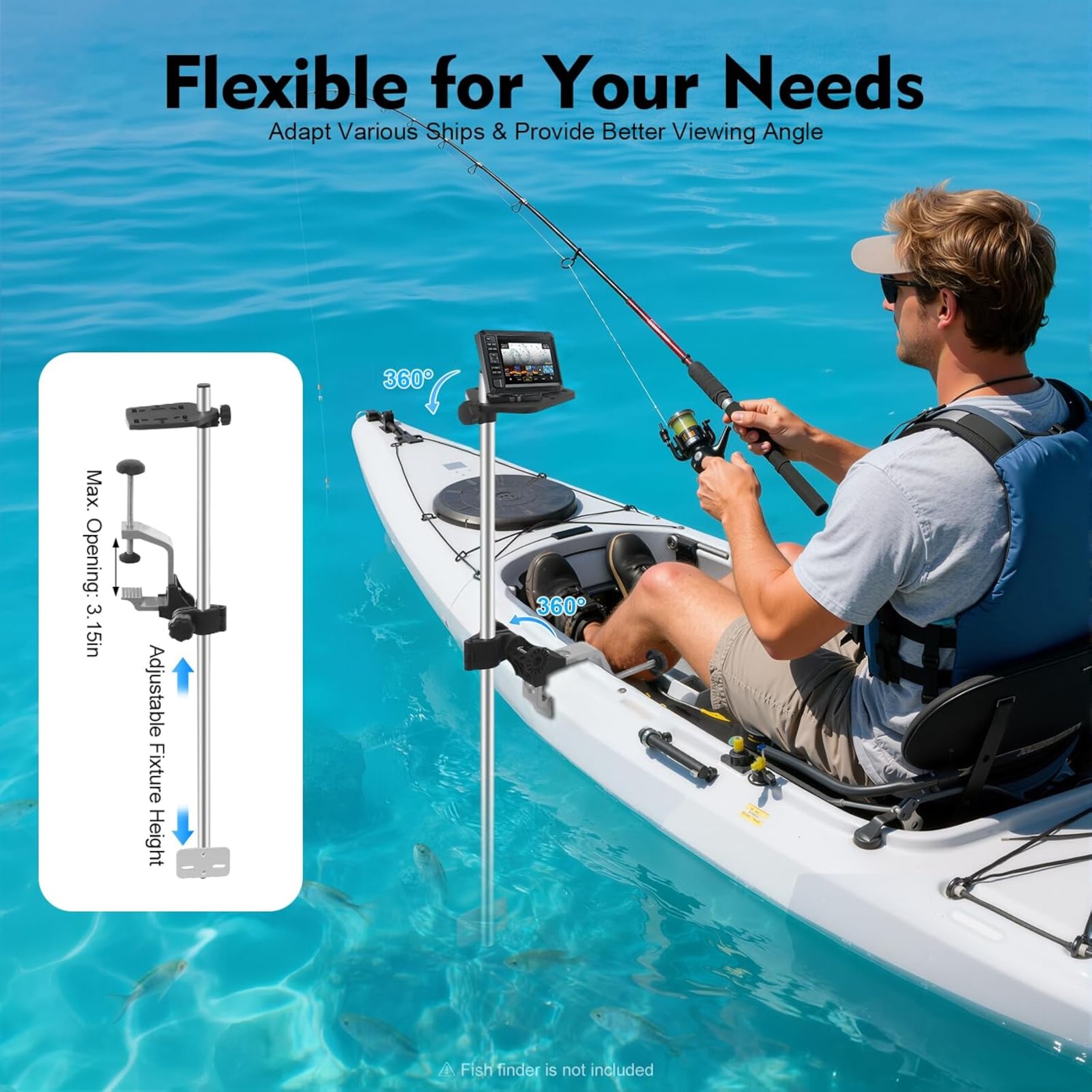 Portable 360° Adjustable Trans - Fish Finder Transducer reseña y precio