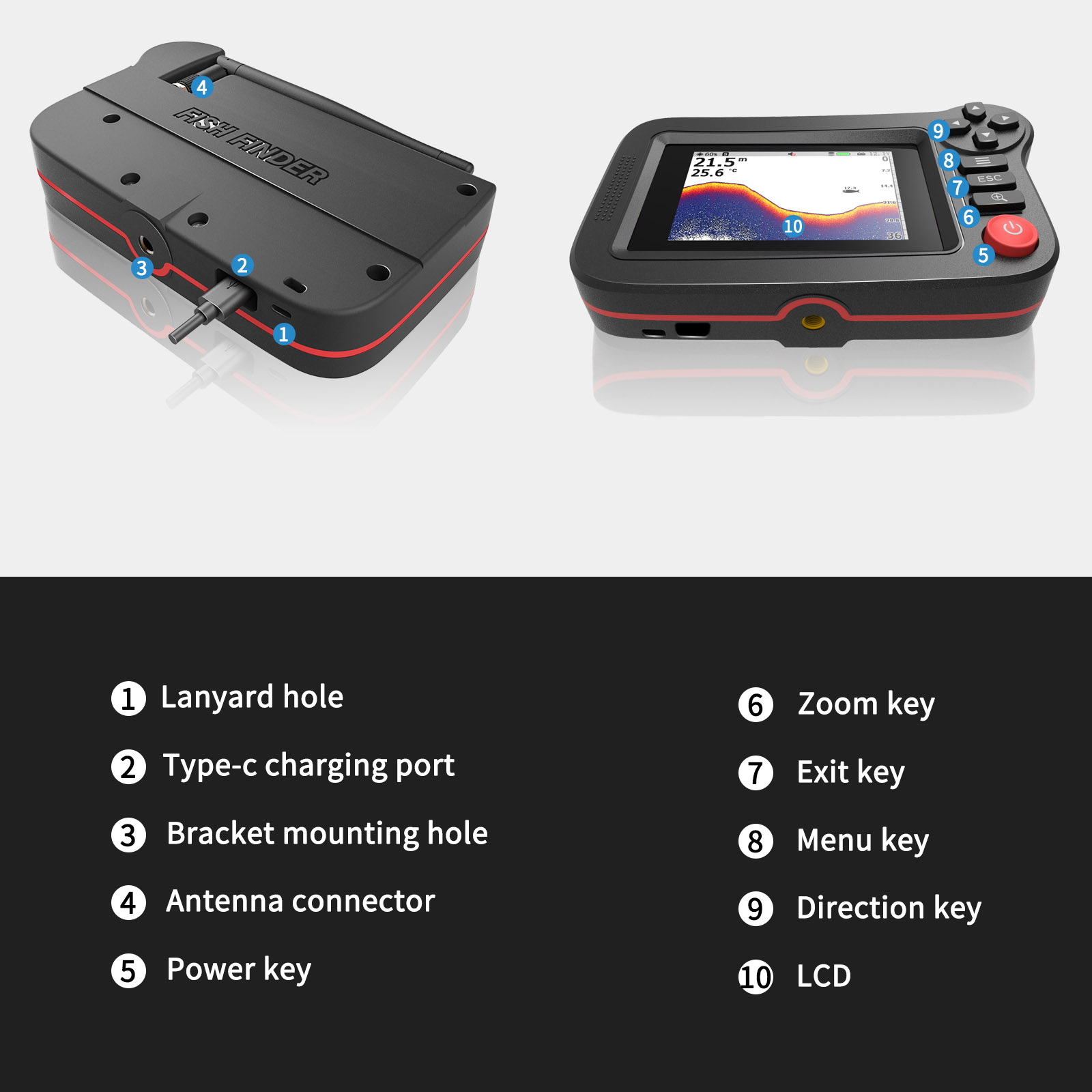 FindFish 200M Portable Fish Fi - Fish Finder Transducer reseña y precio