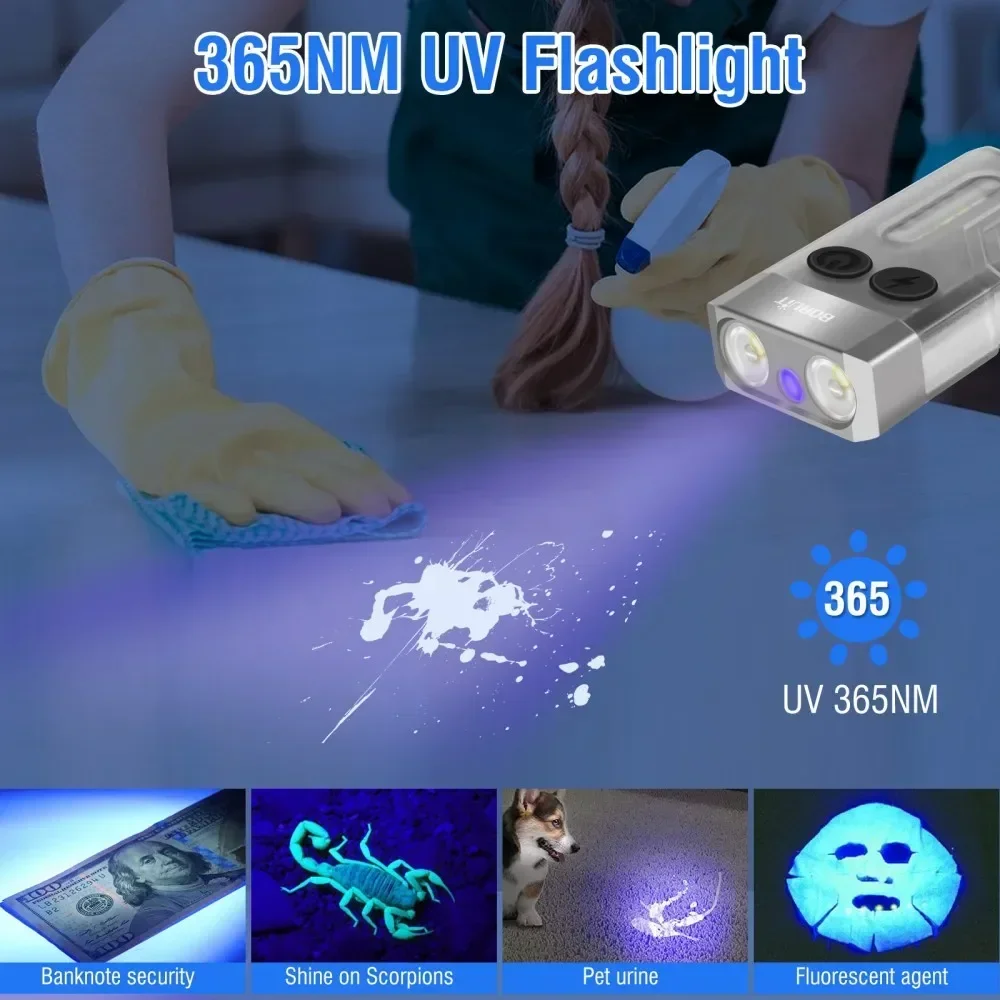 BORUiT V10 Keychain UV LED EDC - Fishing Light reseña y precio