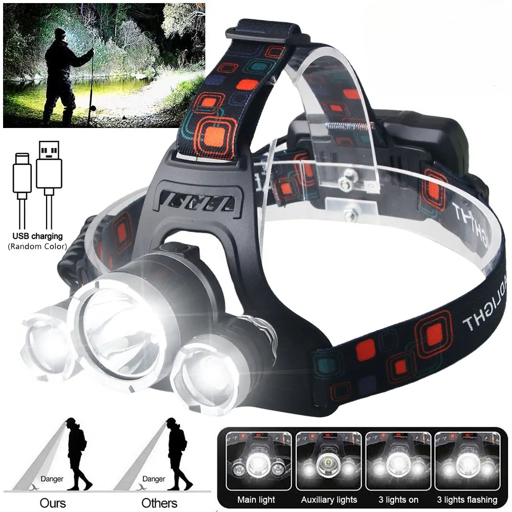 High Power LED Headlamp 18650  - Fish Finder Battery reseña y precio