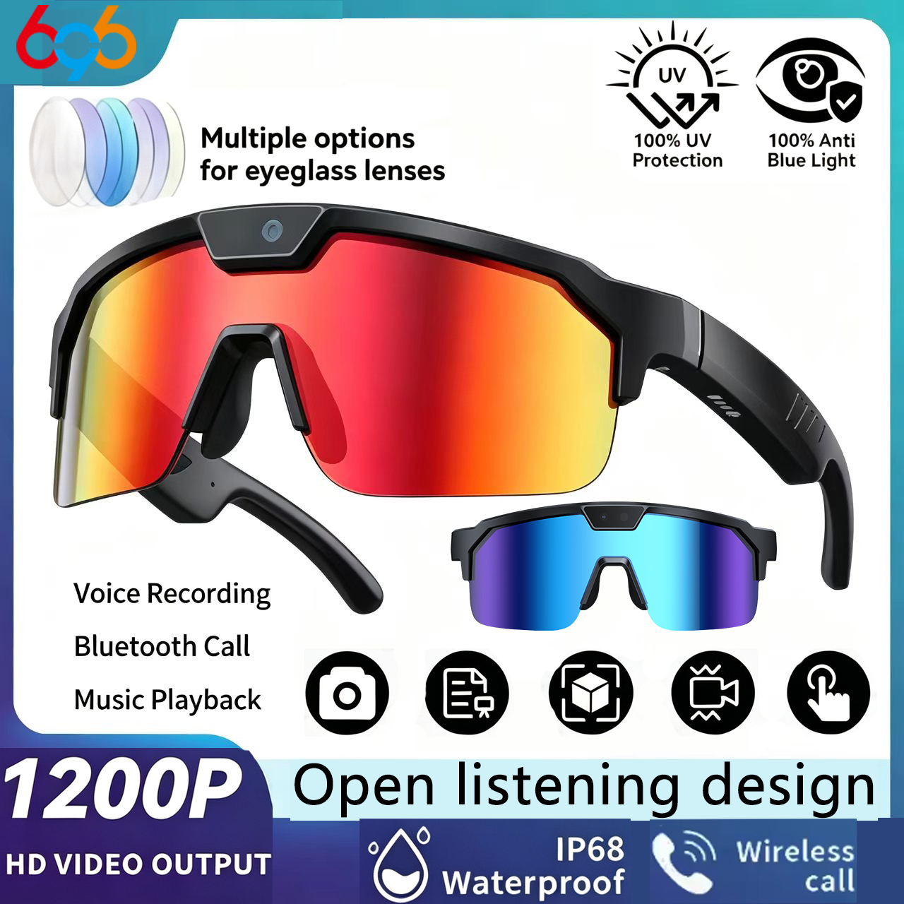 AI Smart Cycling Glasses Men W - Fishing Camera reseña y precio