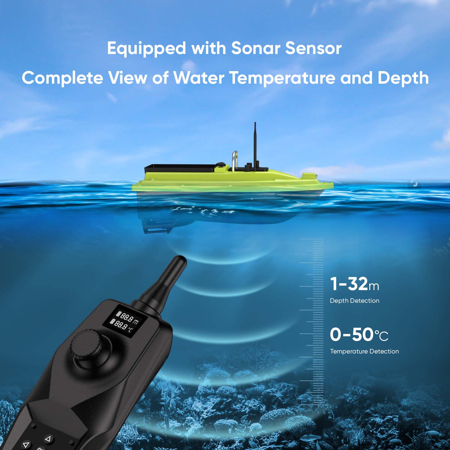 D36 RC Fishing Bait Boat with  - Fishing Depth Finder reseña y precio